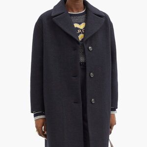 A.P.C. Women's Ninh Coat, Black/Midnight